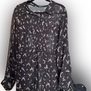 See Thru Torrid Hi-Lo chiffon Blouse